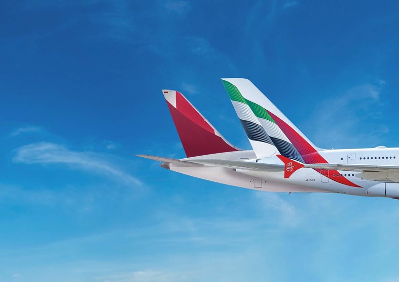 Aviones de Eemirates y Avianca. (Dubai Media Office)