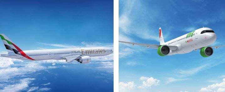 Aviones de las dos compañías. (Emirates)
