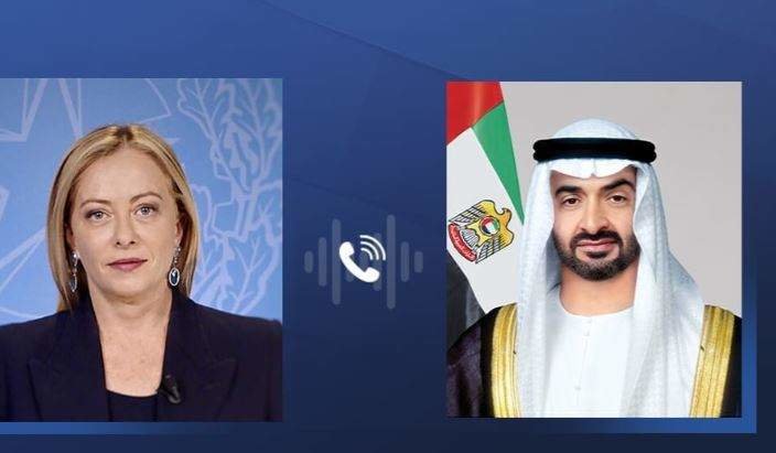 Los presidentes de Emiratos e Italia. (WAM)