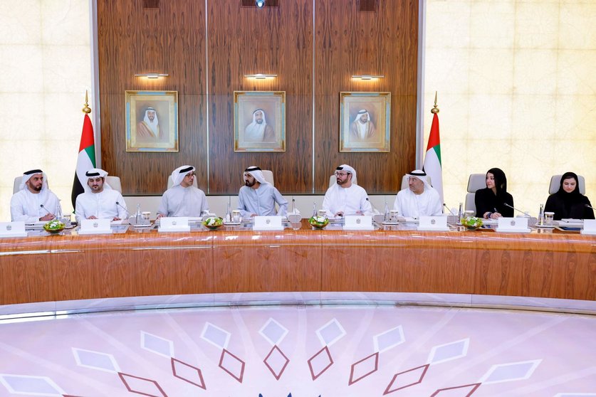 Un momento de la reunión del Gabinete de EAU este lunes. (X)