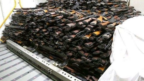 Un arsenal de armas confiscado con destino a Yemen.